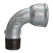 Riegler Coude 1a, court, 90°, F/M, Rp/R 3/4, fonte malléable noire-1