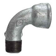 Riegler Coude 1a, court, 90°, FI/MI, Rp/R 1/4, fonte malléable noire-1