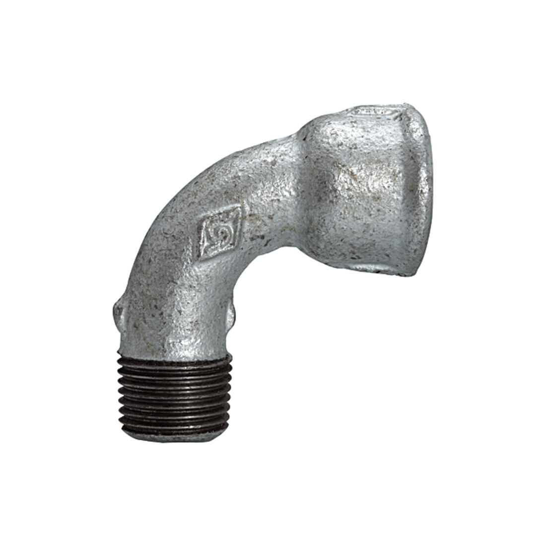 Riegler Coude 1a, court, 90°, FI/MI, Rp/R 1/4, fonte malléable noire