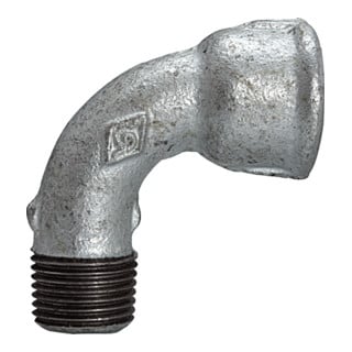 Riegler Coude 1a, court, 90°, MF/MH, Rp/R 2 1/2, fonte malléable noire