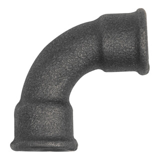Riegler Coude 2a, 90°, court, Rp 2 i., Rp 2 i., fonte malléable noire