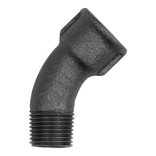 Riegler Coude 40, 45°, Rp 3/8 int., R 3/8 ext., fonte malléable noire