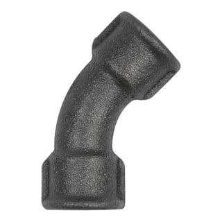 Riegler Coude 41, 45°, Rp 1 1/2 i., Rp 1 1/2 i., fonte malléable noir