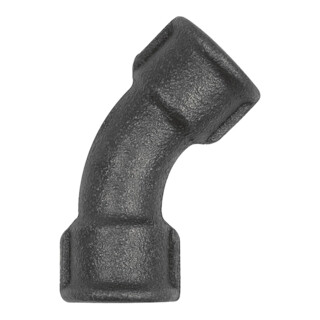 Riegler Coude 41, 45°, Rp 2 1/2 po, Rp 2 1/2 po, fonte malléable noir