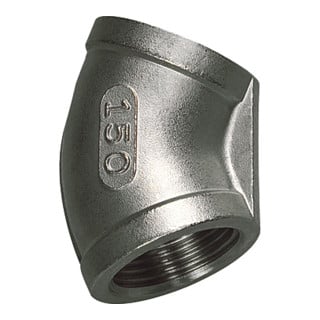 Riegler Coude 45°, femelle/femelle, Rp 1/2, acier inoxydable 1.4408