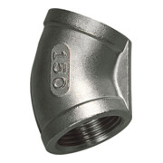 Riegler Coude 45°, intérieur/intérieur, Rp 1/4, acier inoxydable 1.4408-1