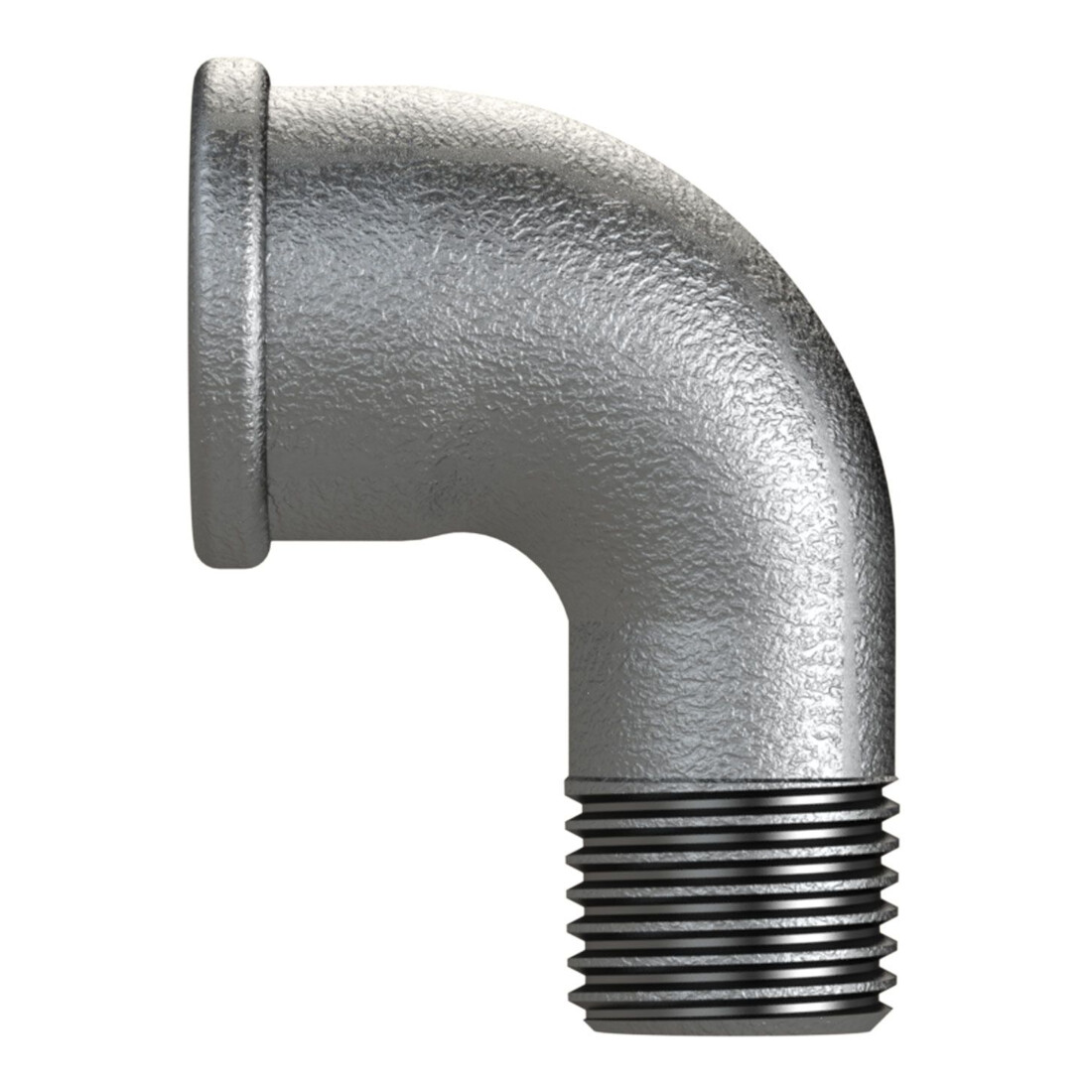 Riegler Coude 92, 90°, FI/ME, Rp/R 2, fonte malléable noire galvanisée