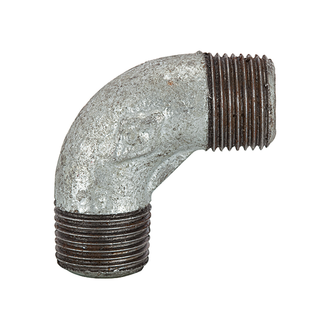 Riegler Coude 94, 90°, M/M, R 1 1/2, fonte malléable noire galvanisée