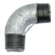 Riegler Coude 94, 90°, Mâle/Mâle, R 1, fonte malléable noire galvanisée à chaud