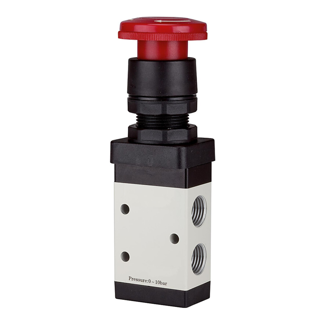 RIEGLER Distributeur 3/2 voies manuel M3 bouton champignon cran d'arrêt d'urgence NC G 1/8