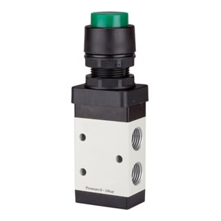 Bouton-poussoir manuel Riegler 3/2 voies vert