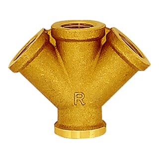 RIEGLER distributeur 3 groupes G 1/2 i. 3 x G 1/2 IG Laiton nu