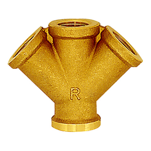 RIEGLER Distributeur 3 groupes G 3/8 i. 3 x G 3/8 IG Laiton nu