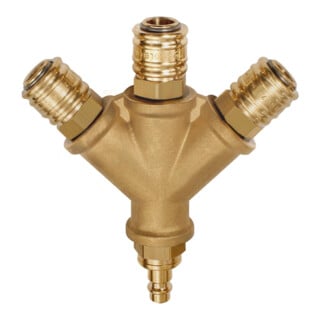 Riegler Distributeur, 3 raccords rapides NW7,2, manchon NW7,2-7,8 G3/8