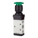 RIEGLER Distributeur 5/2 voies manuel M5 bouton poussoir champignon monostable G 1/4 vert