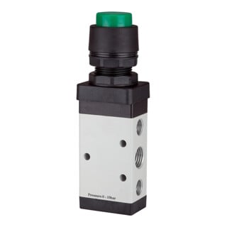 Bouton-poussoir manuel Riegler 5/2 voies vert