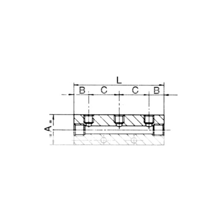 Riegler distributeur à bandes sorties d'un côté entrée 2x1/4 sortie 4x1/8