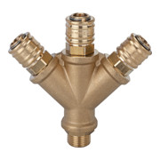 Verteiler avec 3 raccords G 3/8 extérieur en laiton