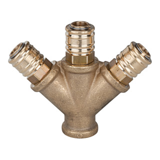 Riegler Distributeur avec 3 raccords rapides NW 7,2, G 3/8 F