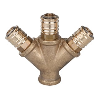 Riegler Distributeur avec 3 raccords rapides NW 7,2, G 3/8 F