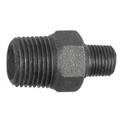 Riegler Doppelgew.nippel 245 red., R 1/2 a., R 1/4 a., Temperguss schwarz-1