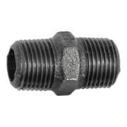 Riegler Doppelgewindenippel 280, R 1/2 a., R 1/2 a., Temperguss schwarz-1