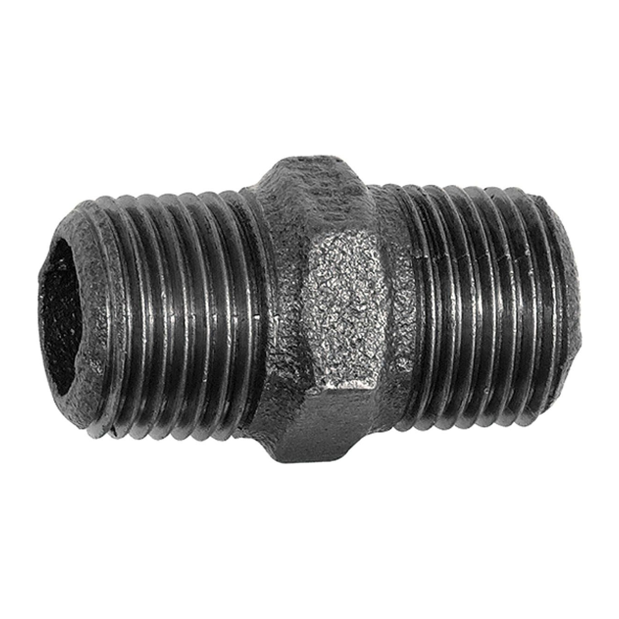 Riegler Doppelgewindenippel 280, R 2 a., R 2 a., Temperguss schwarz