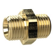 Riegler Doppelgewindenippel, G 1/2 a., G 1/2 a., SW 24, Messing