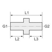 Riegler Doppelgewindenippel, G 3/8 a., G 1/2 a., SW 24, Messing-5