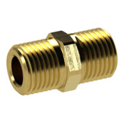Riegler Doppelgewindenippel, R 2 a., R 2 a., SW 62, Messing-1