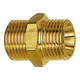 Riegler Doppelgewindenippel, zyl., G 1 a., G 1 1/2 a., SW 50, Messing-1