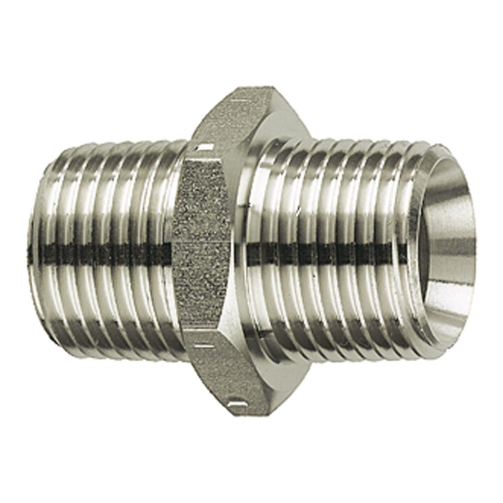 Riegler Double raccord fileté, R 1/8 a., R 1/8 a., SW 10, acier inoxydable 1.4571