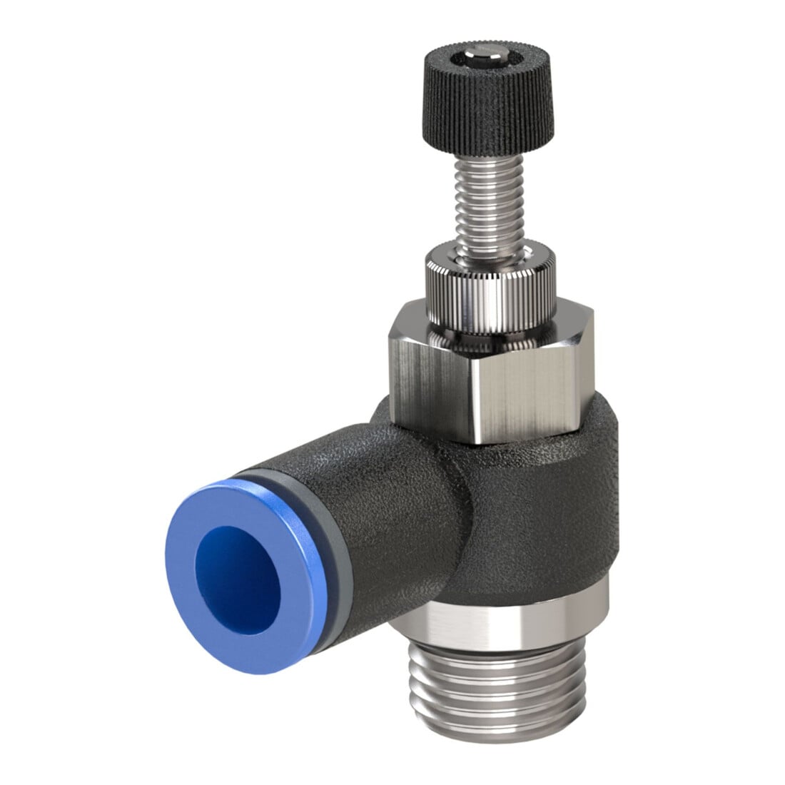 Riegler Drosselrückschlagven »Blaue Serie « Abluftdros. G1/2 a. 15bar Ø10mm
