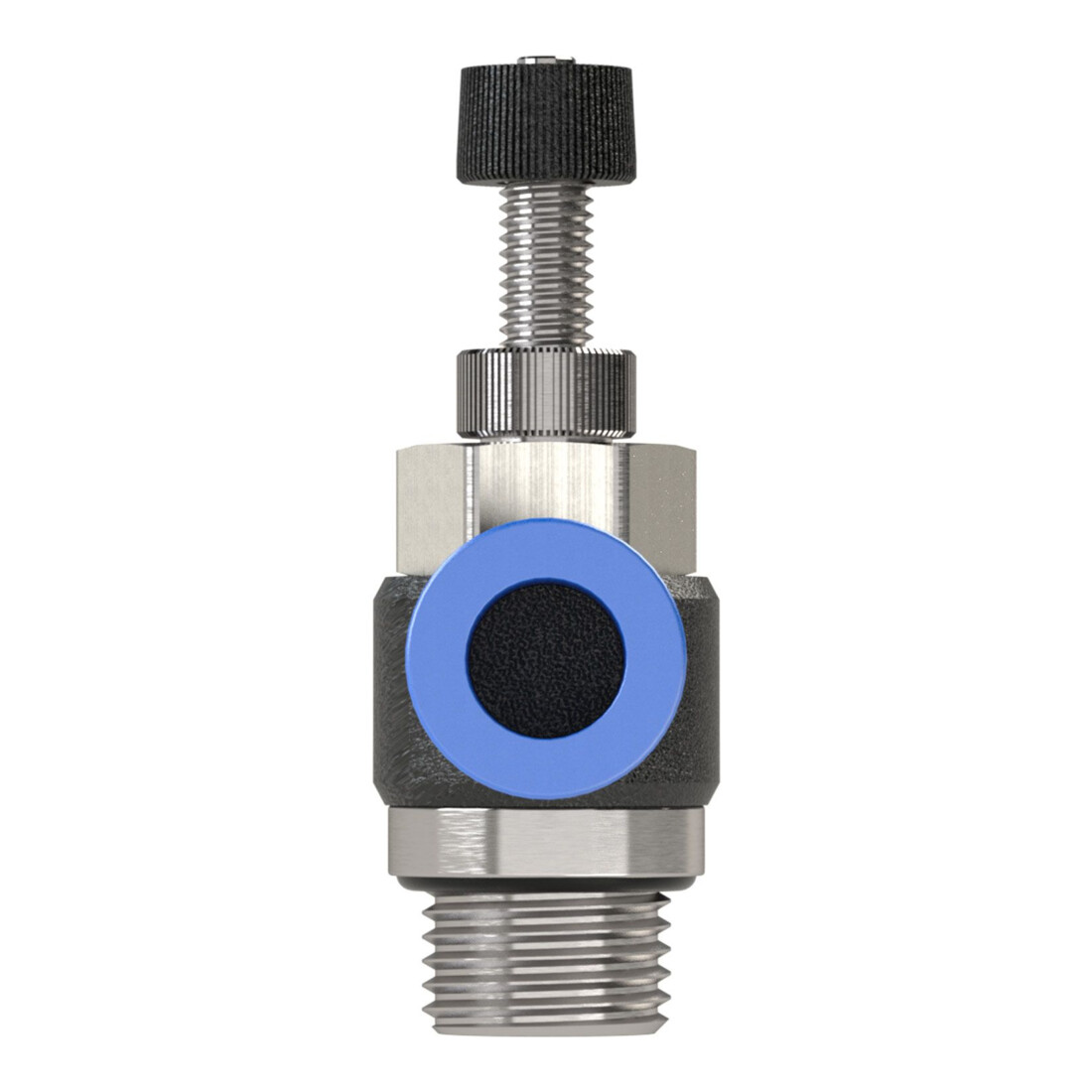 Riegler Drosselrückschlagven»Blaue Serie« Abluftdros. G1/4 a. 15bar Ø10mm