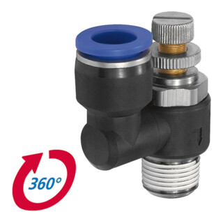 Riegler Drosselrückschlagven »Blaue Serie« Abluftdros. R1/4 a., ger. Ã˜4mm