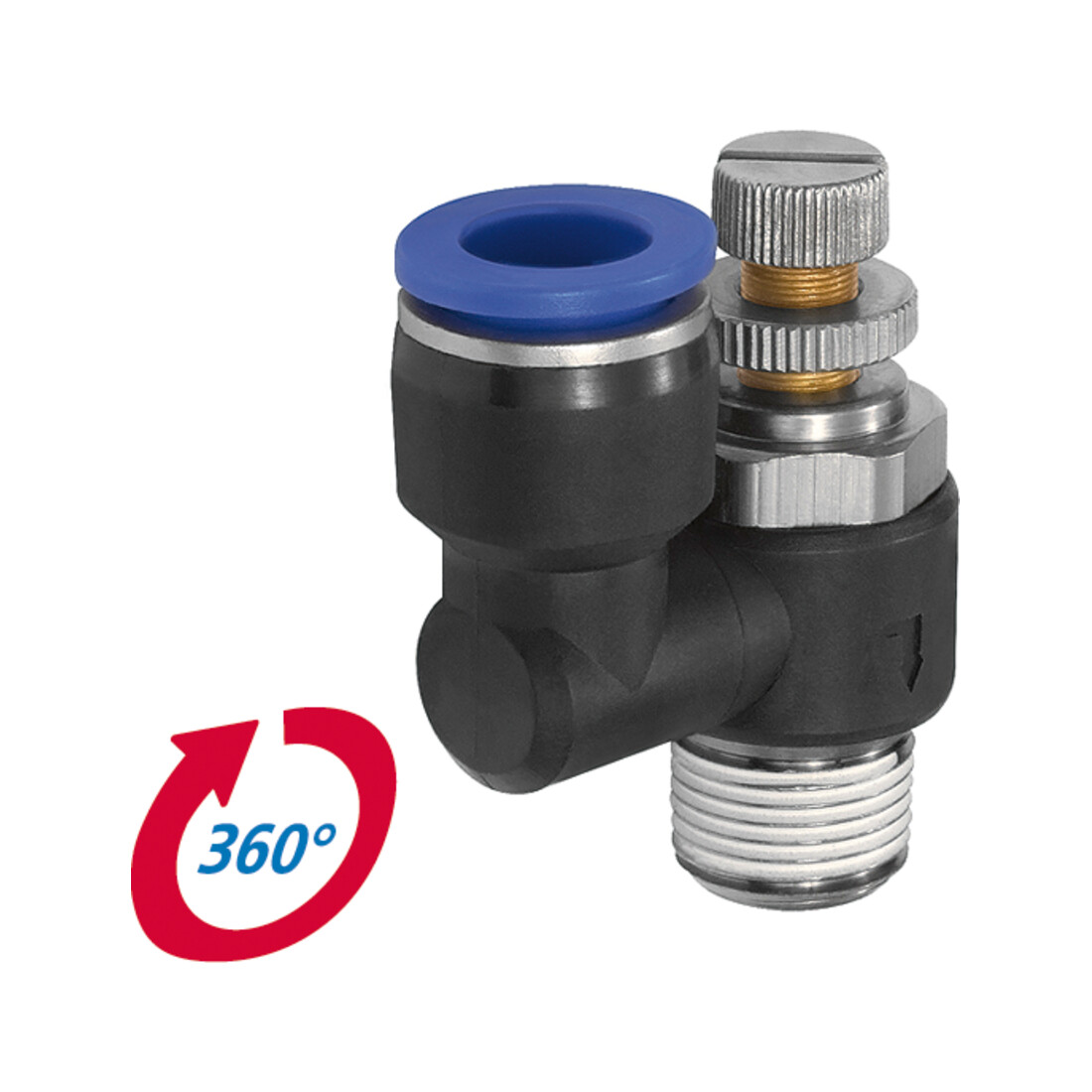 Riegler Drosselrückschlagven »Blaue Serie« Abluftdros. R3/8 a. ger. Ø12mm