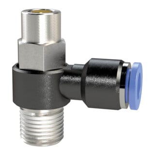 Riegler Drosselrückschlagventil »Blaue Serie«, Abluftdros., R 1/8 a. Ã˜4mm