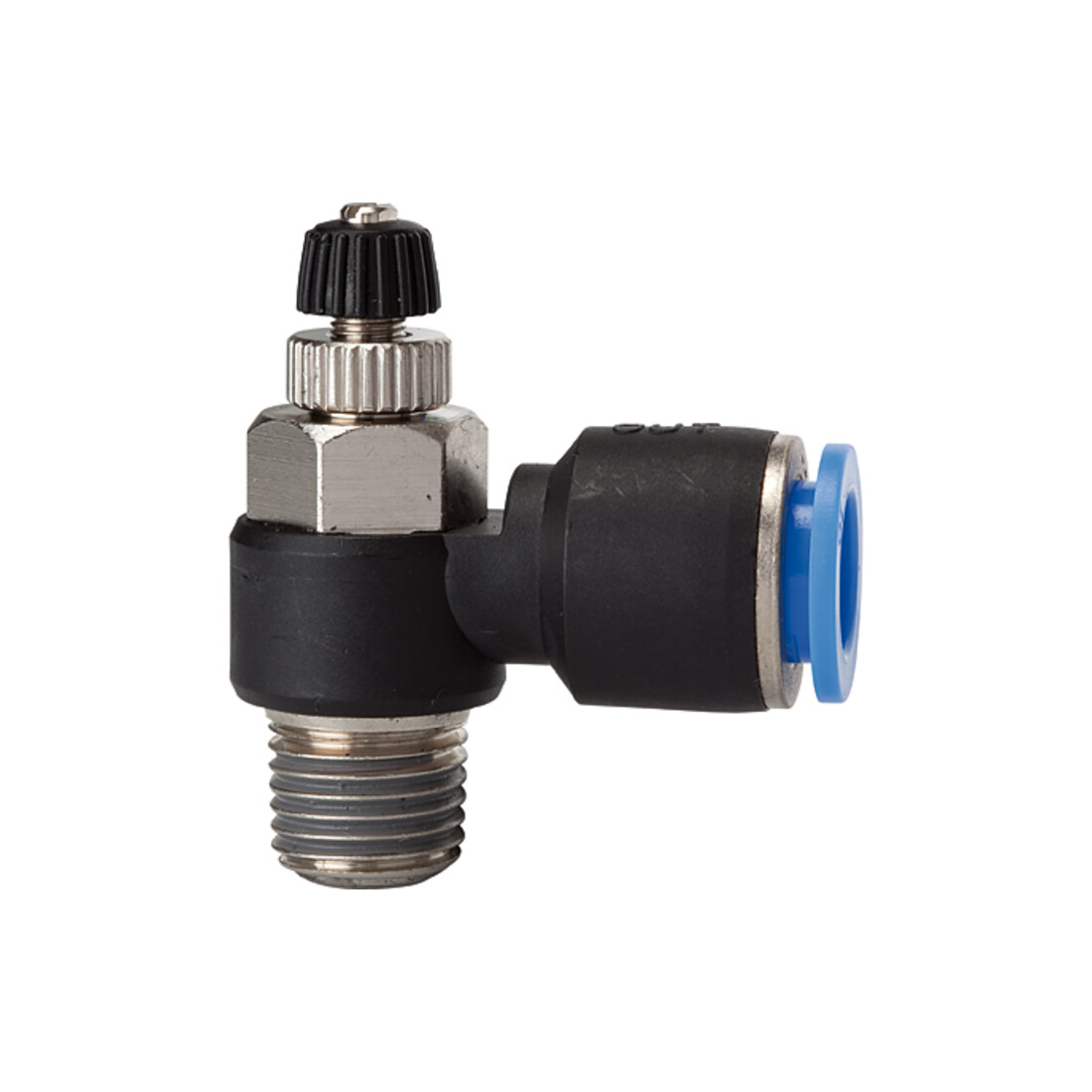 Riegler Drosselrückschlagventil »Blaue Serie «, Abluftdros., R1/8 a. Ø10mm