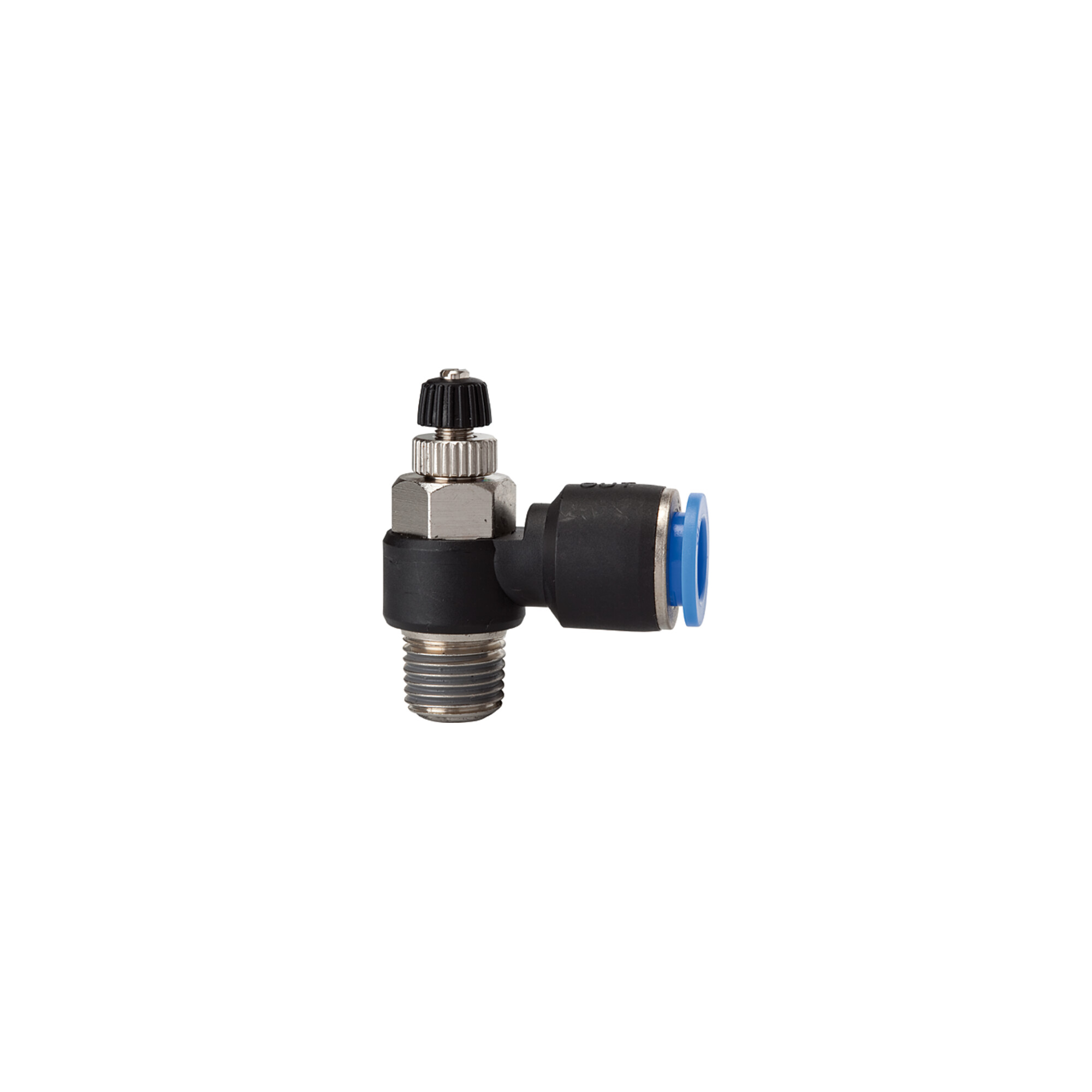 Riegler Drosselrückschlagventil »Blaue Serie «, Abluftdros., R1/8 a. Ã ̃ 4mm