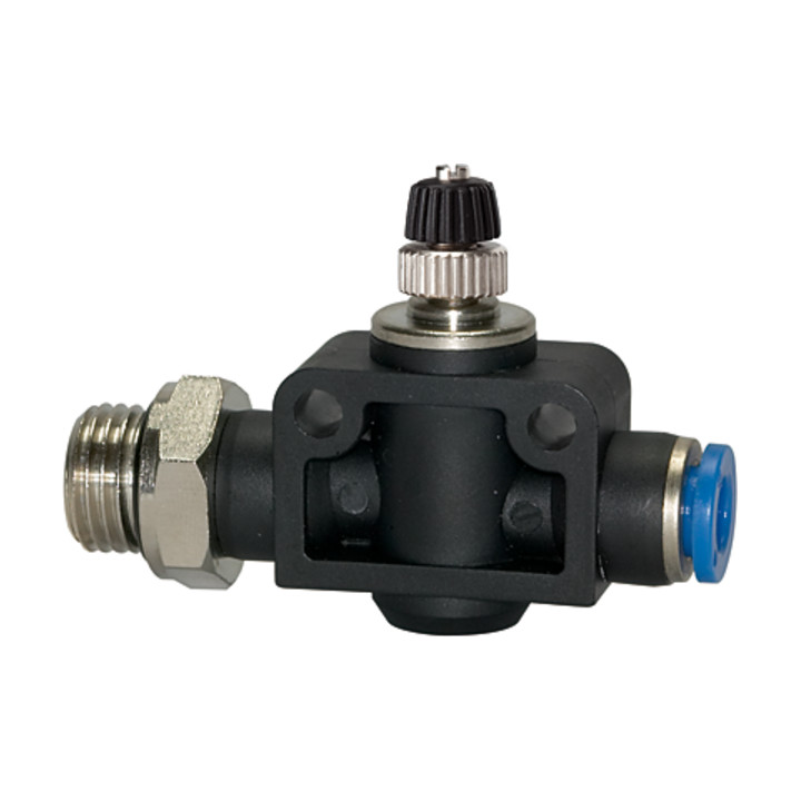 Riegler Drosselrückschlagventil »Blaue Serie«, gerade, G 1/8 a. G-S Ã ̃ 4mm