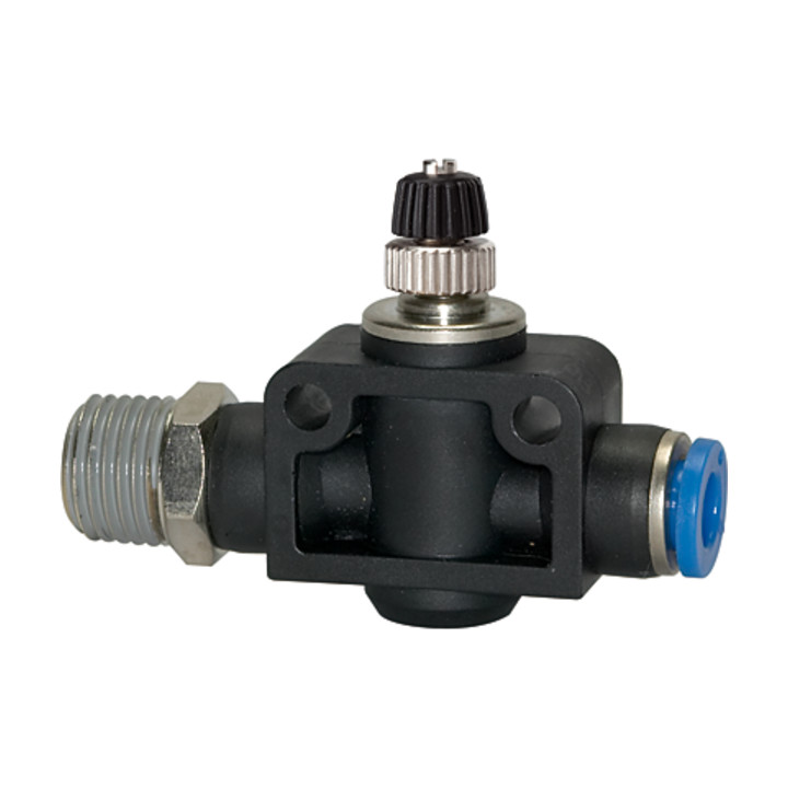 Riegler Drosselrückschlagventil »Blaue Serie «, gerade, R 1/8 a. G-S Ã ̃ 4mm