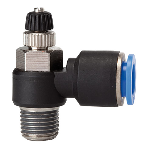 Riegler Drosselrückschlagventil »Blaue Serie «, Zuluftdros. R 1/4 a. Ø12mm