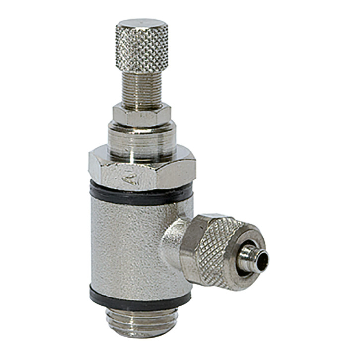 Riegler Drosselrückschlagventil, Zuluftdr. Schnellverschr.G1/4 Schl.8/6