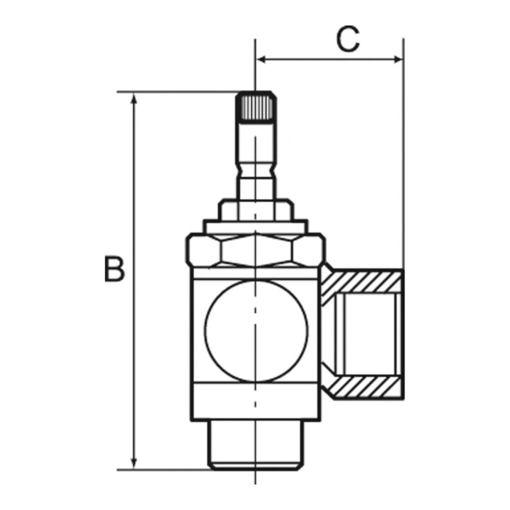 Riegler Drosselventil, beidseitige Drosselung (B), M5 IG, M5
