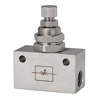 Riegler Drosselventil, Blockform, Edelstahl 1.4404, G 1/8, PN max. 10 bar