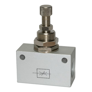 Riegler Drosselventil, in Blockform, Alu eloxiert, G 3/8, PN max. 10 bar