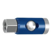 RIEGLER Druckknopf-Sicherheitskupplung NW 7,4, drehbar, Alu, G 1/4 IG-1