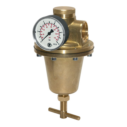 Riegler Druckregler für Wasser, inkl. Manometer, G 1, 0,5 - 6 bar