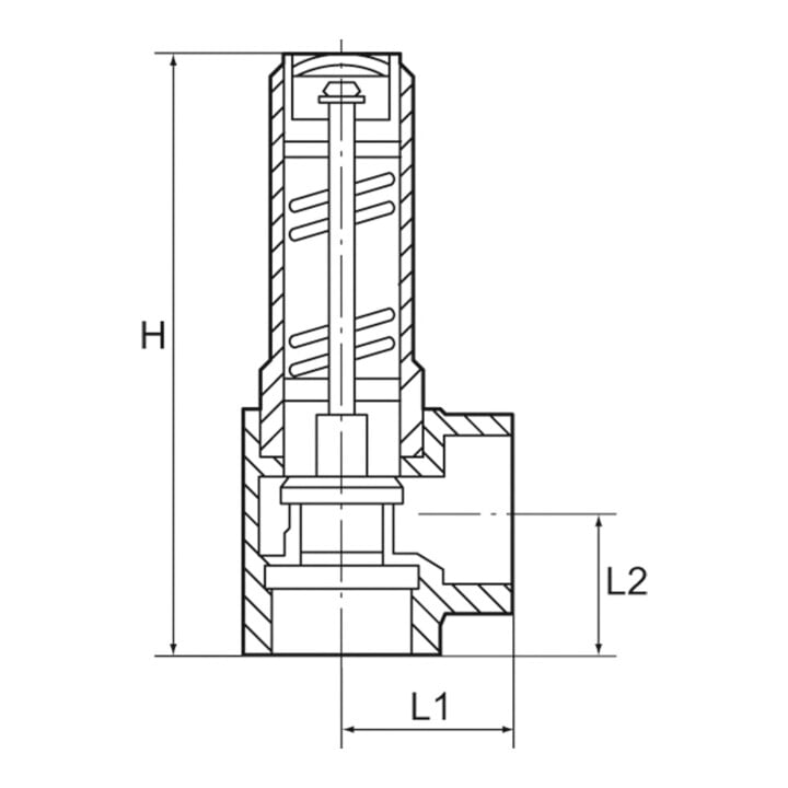Riegler Eck-Sicherheitsventil, Sattdampf, G 1, Ansprechdruck 0,5 bar