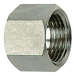 Riegler Écrou borgne hexagonal, G 3/8, pour taille de collerette LW 4/6/9, ES 1.4571